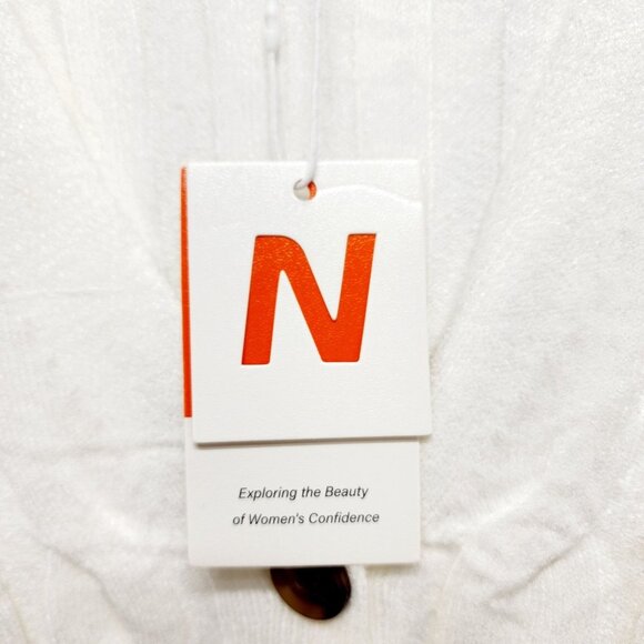 Cable Knit Button-Up Cardigan Sweater  Pockets Womens Size 16W Neyook Soft White - Picture 12 of 13